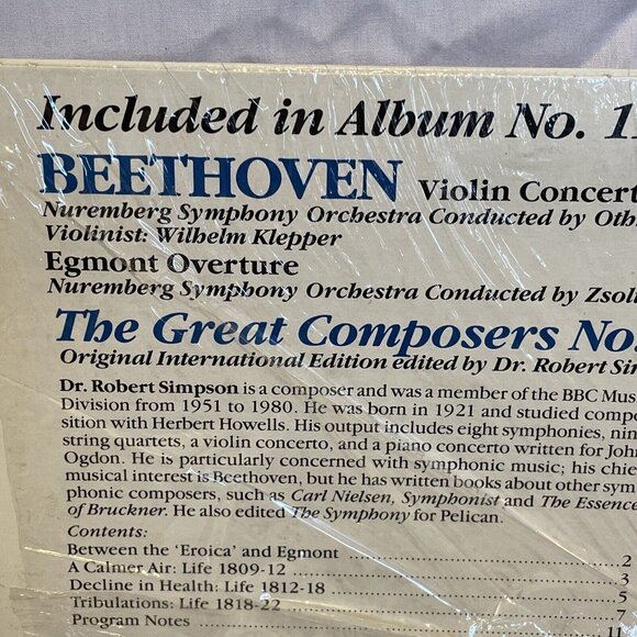 Beethoven Violin Concerto, Egmont Overture (Vinyl, 1984) RCA Custom FW-611 VG+ - Picture 4 of 8